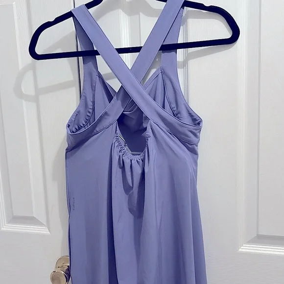 Athleta Arrival Periwinkle UPF 50+ Maxi Side Slit Pocket Dress XS NWT - Picture 4 of 9